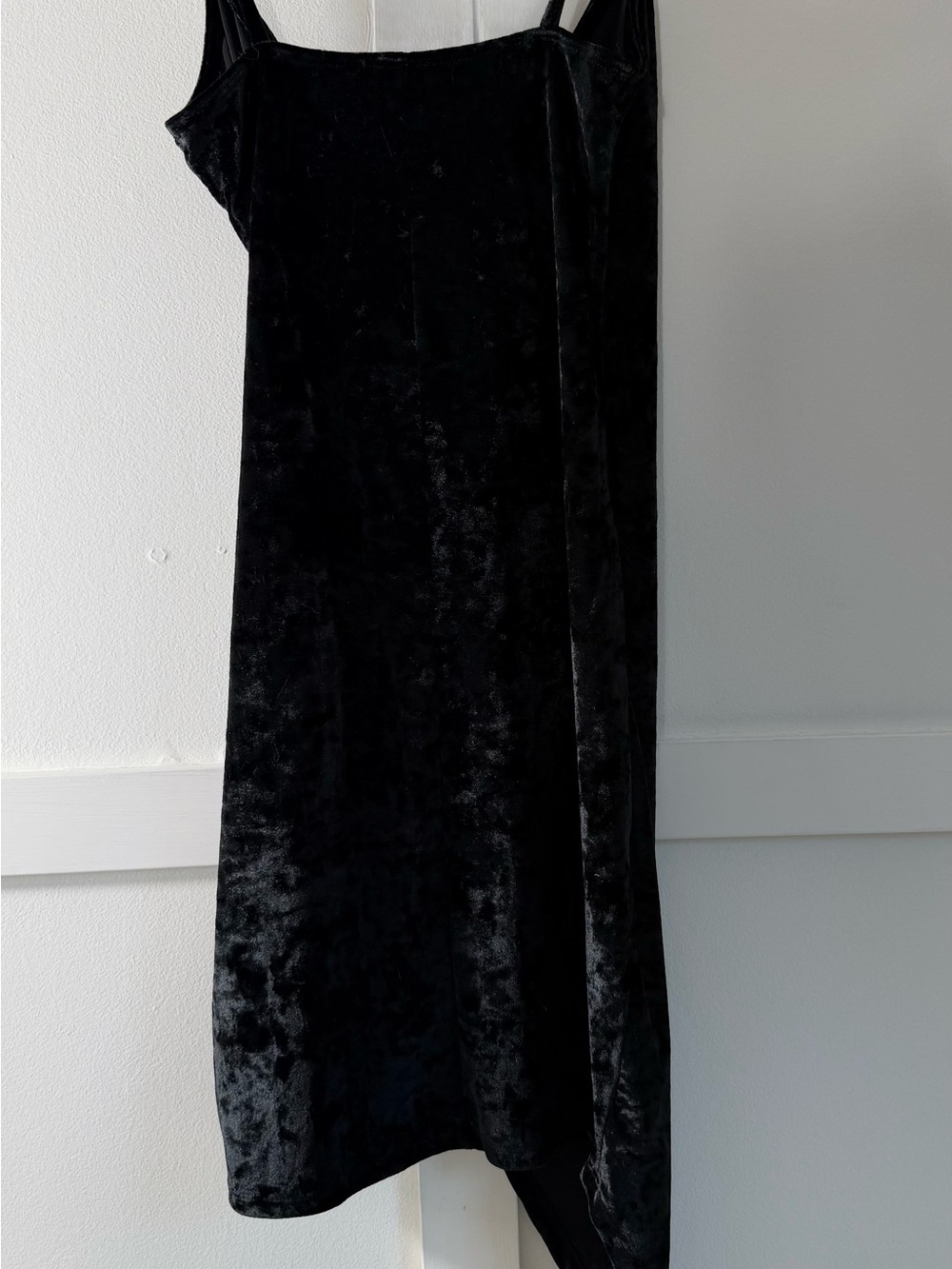 REVAMPED Black Velvet Asymmetrical Dress Y2K Size M